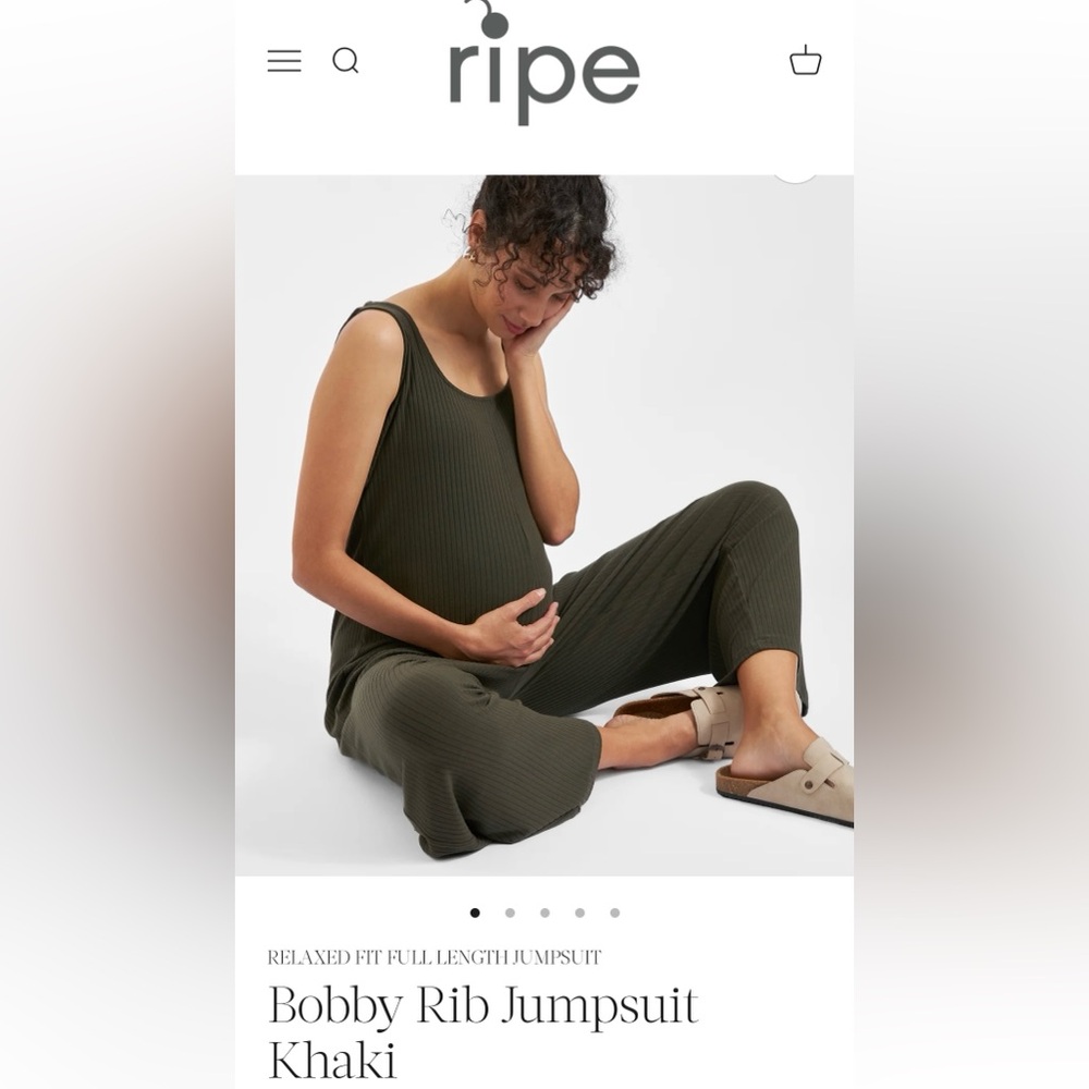 Ripe Bobby Ridge jumpsuit in khaki size small nwot maternity - Picture 2 of 3